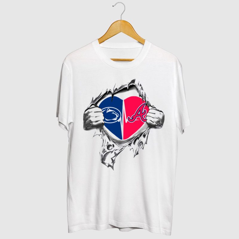Atlanta Braves Heartbeat T-Shirt - Penn State Fan Apparel - Image 2