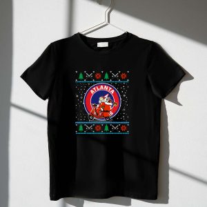 Atlanta Braves Christmas T-Shirt With Santa Scooter Design