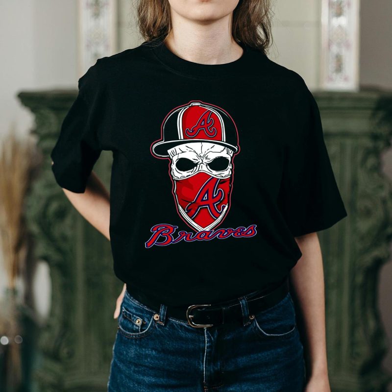 Atlanta Braves Skull Graphic T-Shirt - Bold Fan Apparel - Image 2