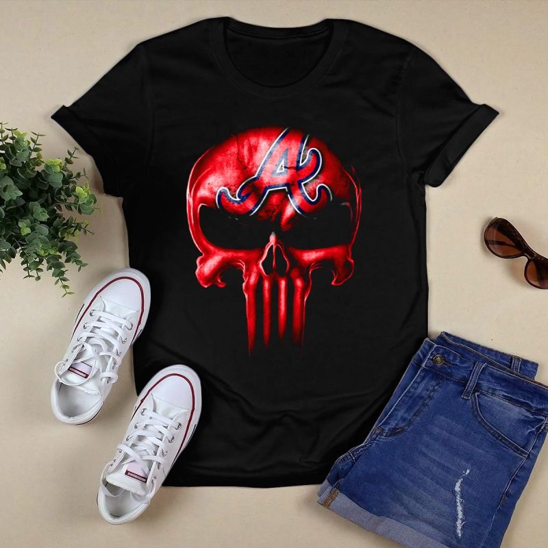 Atlanta Braves Skull V3 Logo Graphic T-Shirt For Fans - Image 5
