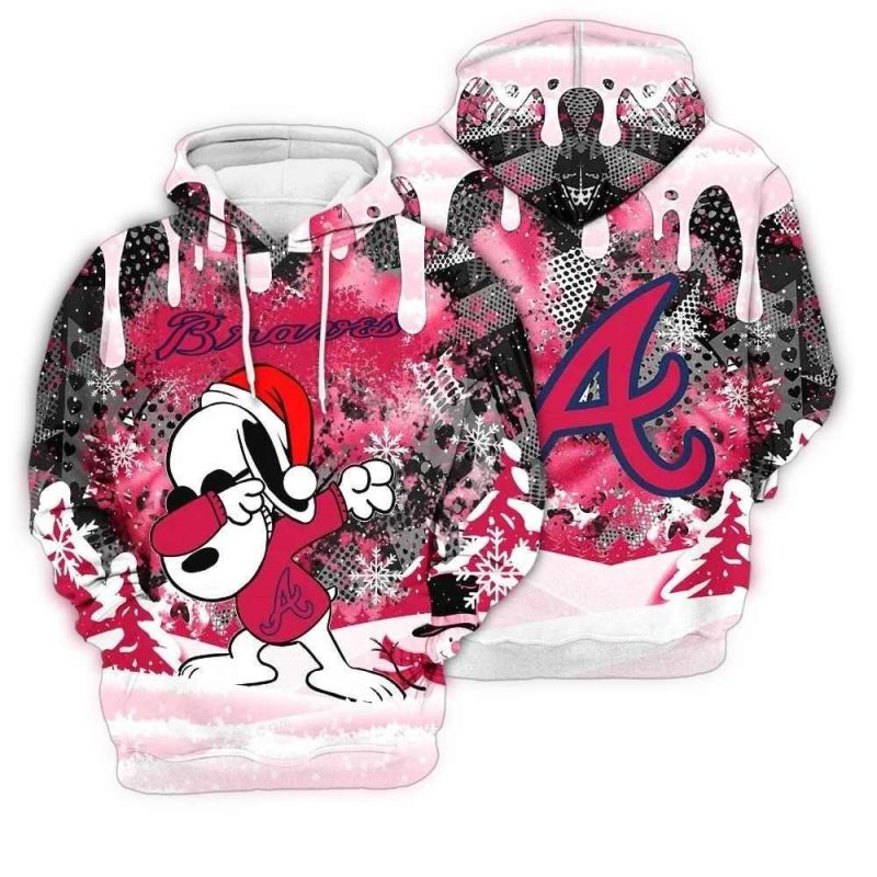 Atlanta Braves Snoopy Dabbing The Peanuts Sports Football American Christmas 3D Hoodie 1