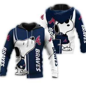 Atlanta Braves Snoopy Lover All-Over Print Hoodie For Fans