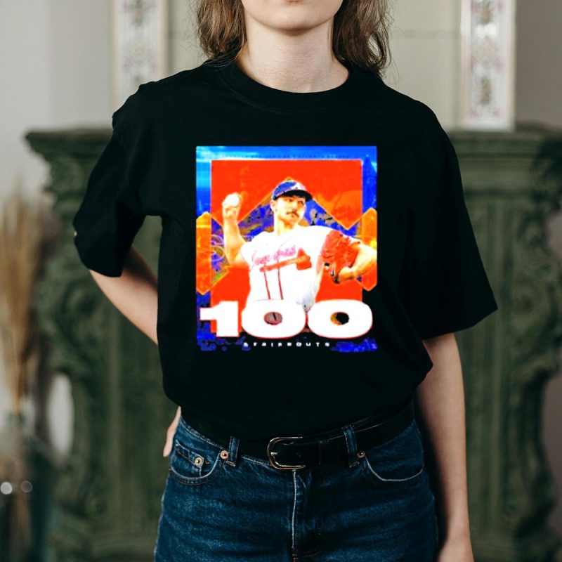 Vintage Atlanta Braves Spencer Strider 100 Strikeouts T-Shirt For Fans - Image 2