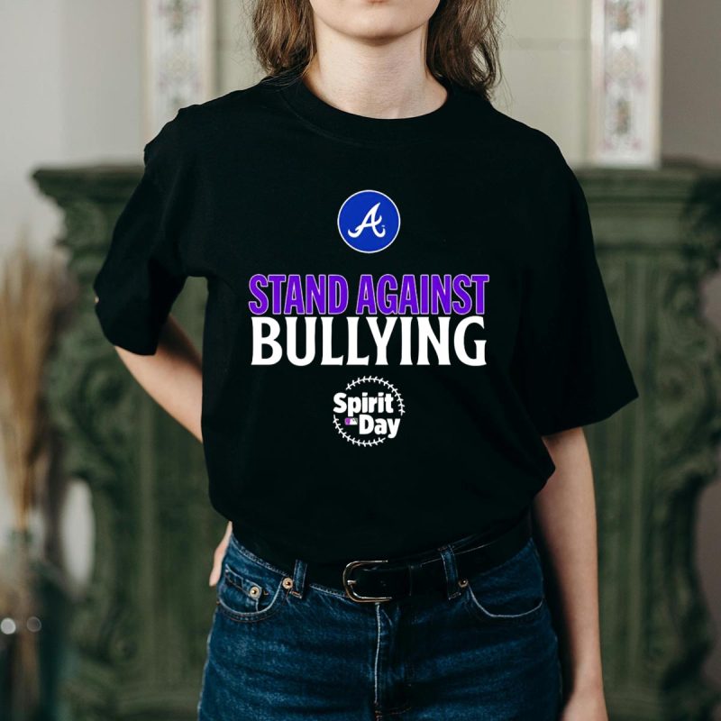 Atlanta Braves Stand Against Bullying Spirit Day T-Shirt For Fans - Image 2
