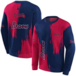 Atlanta Braves All Over Print Splatter Effect Sweatshirt For Fans