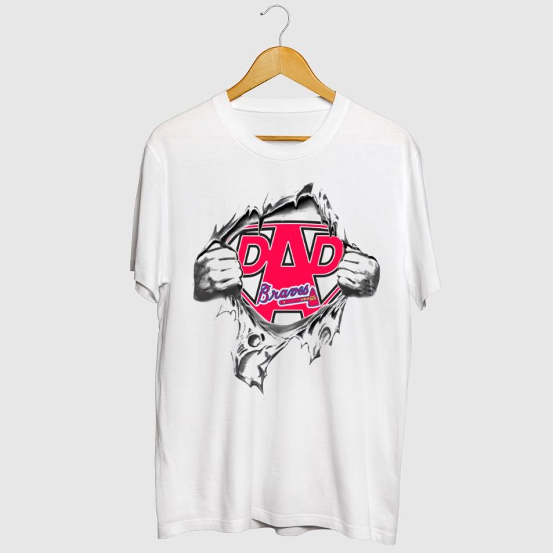 Atlanta Braves Super Dad T-Shirt – Perfect Gift For Fathers Day - Image 2