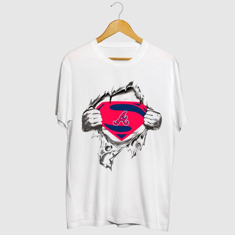 Atlanta Braves Superman Baseball Hero Graphic T-Shirt For Fans - Image 2