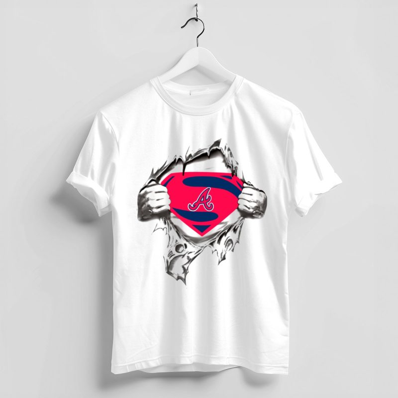 Atlanta Braves Superman Baseball Hero Graphic T-Shirt For Fans - Image 4