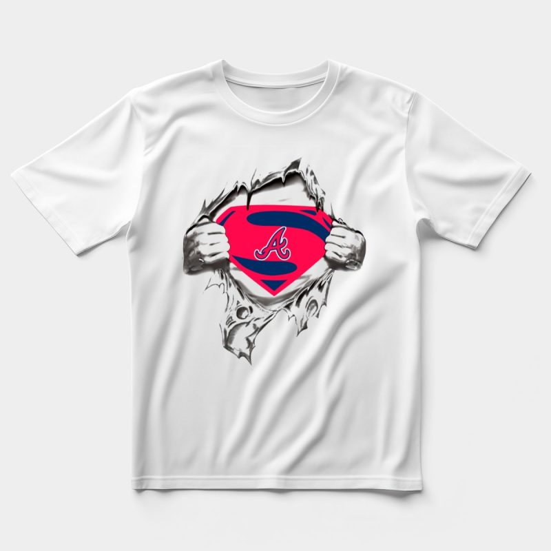 Atlanta Braves Superman Baseball Hero Graphic T-Shirt For Fans - Image 5