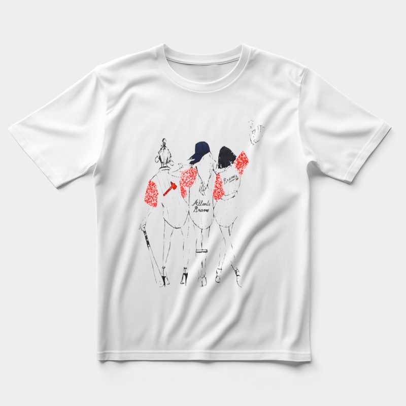 Atlanta Braves Girls Baseball Team Supporter T-Shirt – Fan Apparel - Image 5