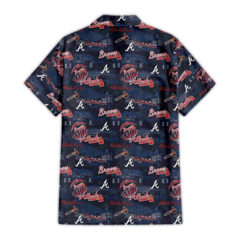 Atlanta Braves Truist Park hawaiian shirt back