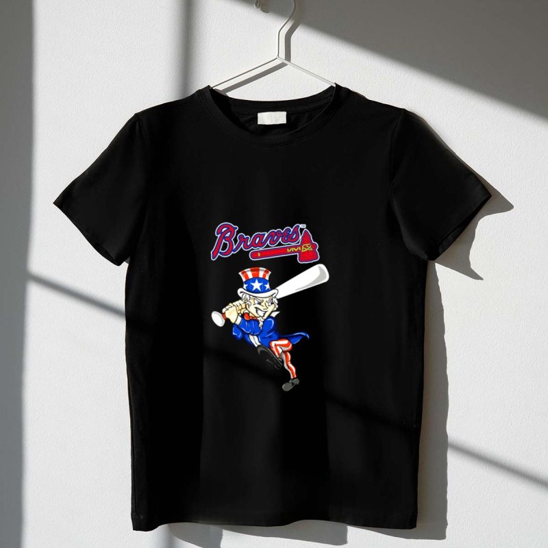 Patriotic Atlanta Braves Uncle Sam 4Th Of July Baseball T-Shirt