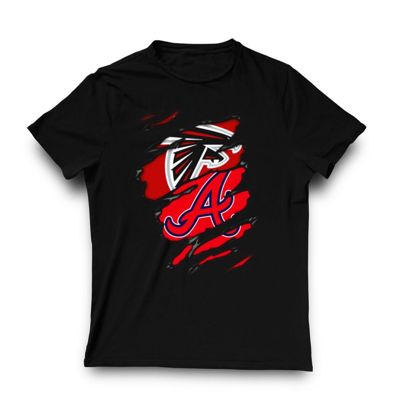 Atlanta Falcons Braves Dual Logo Graphic T-Shirt For Fans - Image 3