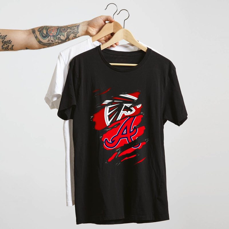 Atlanta Falcons Braves Dual Logo Graphic T-Shirt For Fans - Image 4