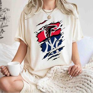 Atlanta Falcons X New York Yankees Logo Mashup T-Shirt For Fans