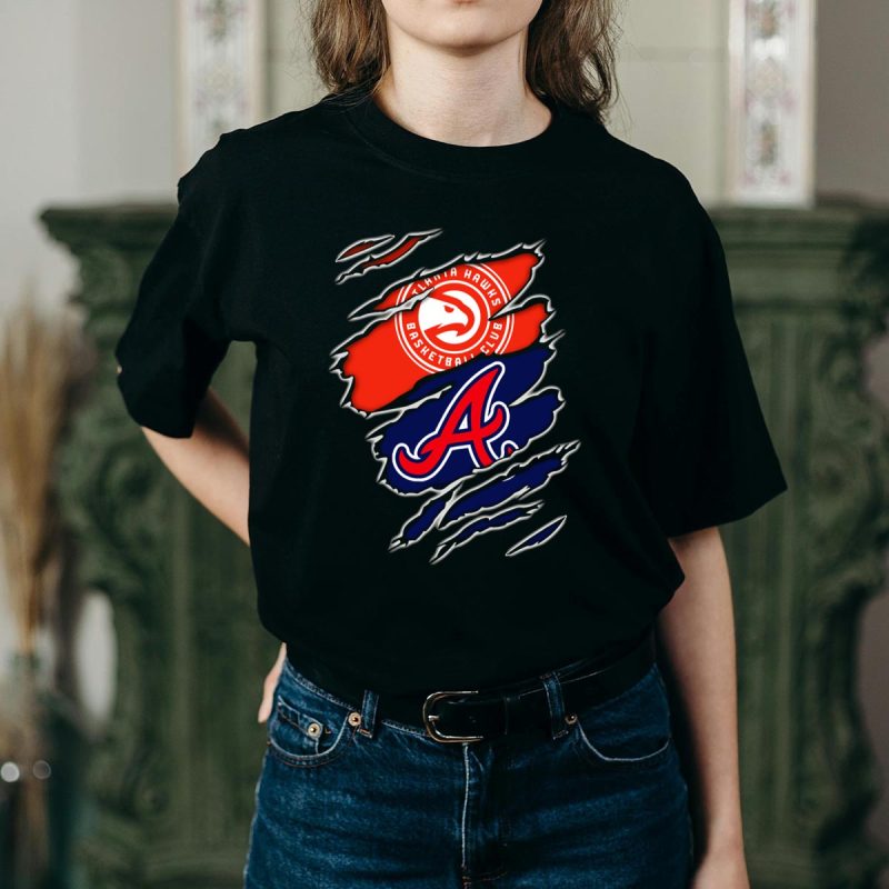 Atlanta Hawks Basketball Club Brave Logo T-Shirt For Fans - Image 2
