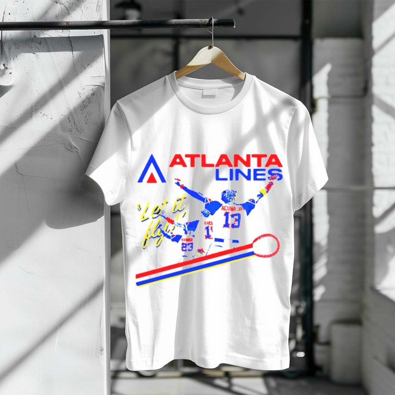 Atlanta Braves Let It Fly T-Shirt – Acuna Jr, Arcia, Albies Design - Image 3