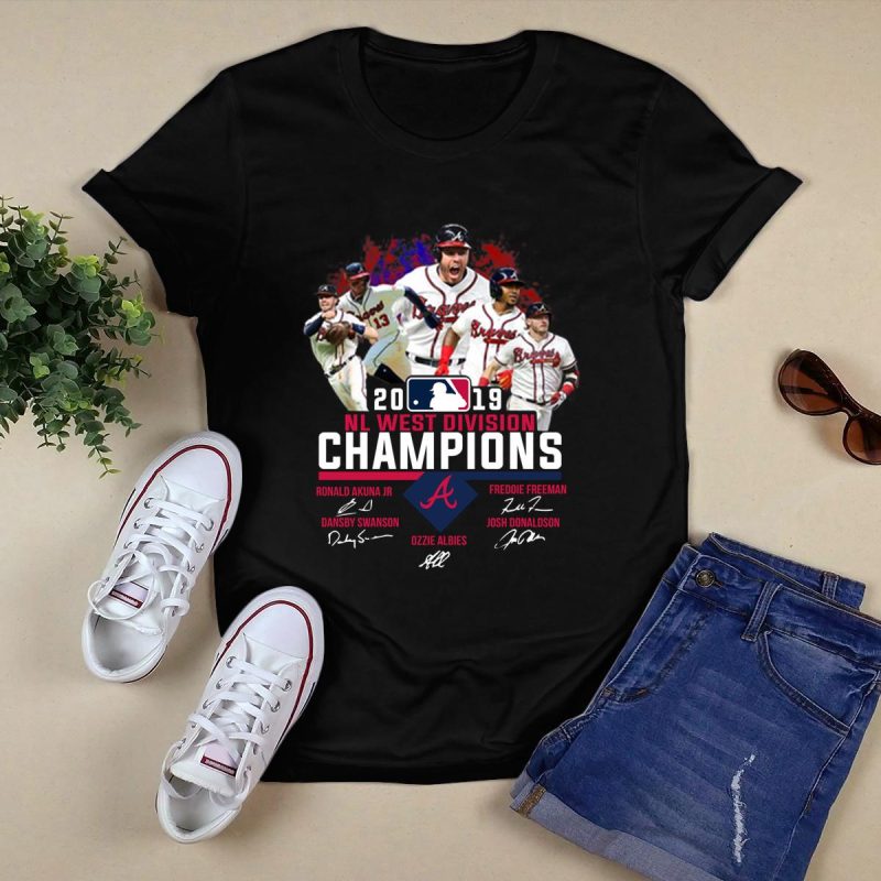 Atlanta Braves 2019 Nl East Champions Signature T-Shirt - Image 5