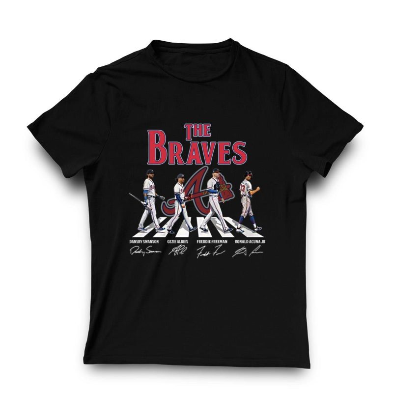 Atlanta Braves Abbey Road Legends T-Shirt – Vintage Baseball Style - Image 3