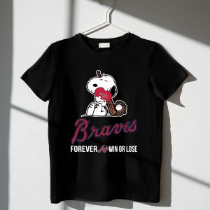 Atlanta Braves Snoopy Baseball T-Shirt - Forever Win Or Lose Design