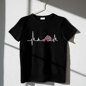Atlanta Braves Heartbeat Graphic T-Shirt - Casual Fan Apparel