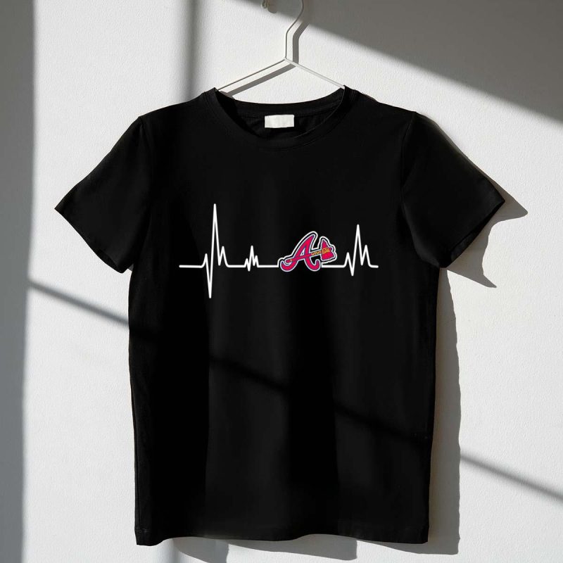 Atlanta Braves Heartbeat Graphic T-Shirt - Casual Fan Apparel