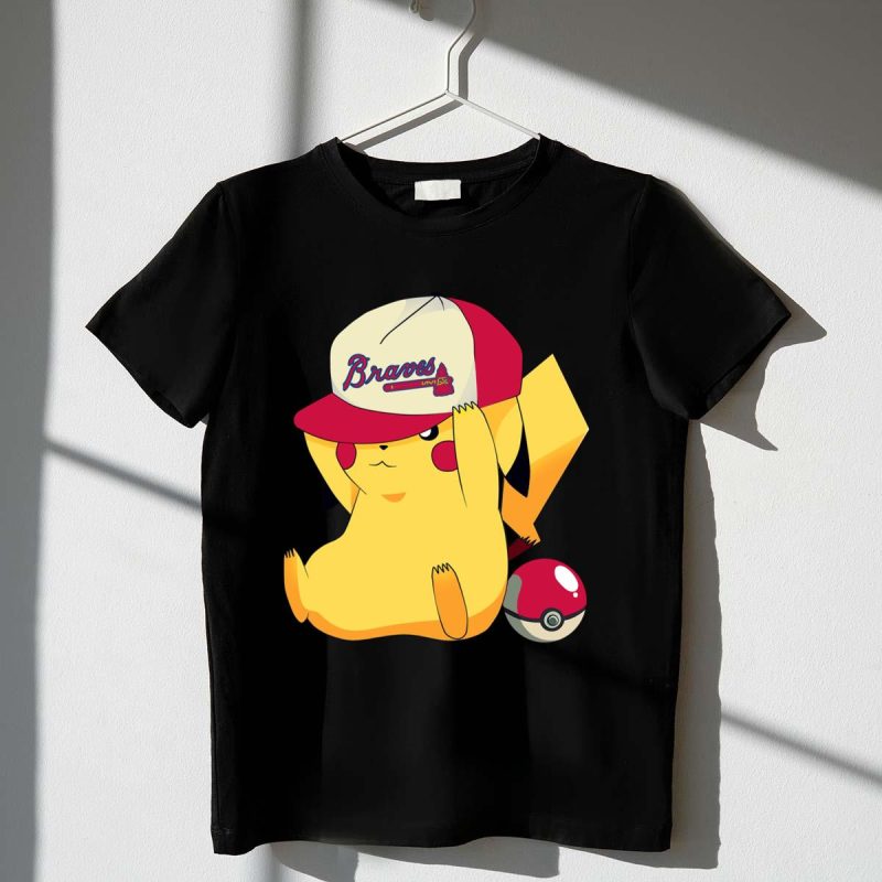 Atlanta Braves Pikachu Pokemon T-Shirt – Fun And Stylish Fan Apparel