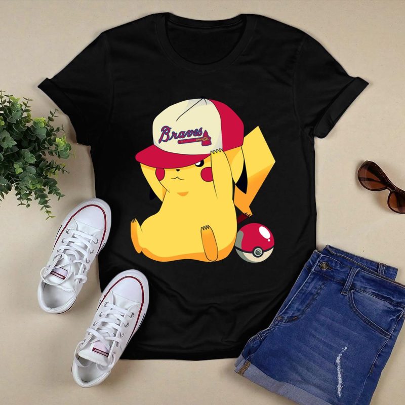Atlanta Braves Pikachu Pokemon T-Shirt – Fun And Stylish Fan Apparel - Image 5