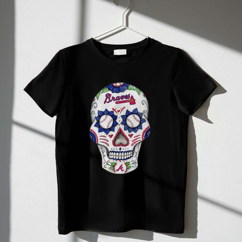 Atlanta Braves Sugar Skull T-Shirt - Unique Fan Gear For Game Day