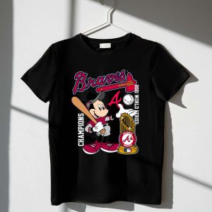 Atlanta Braves 2022 World Series Champions Mickey Mouse T-Shirt