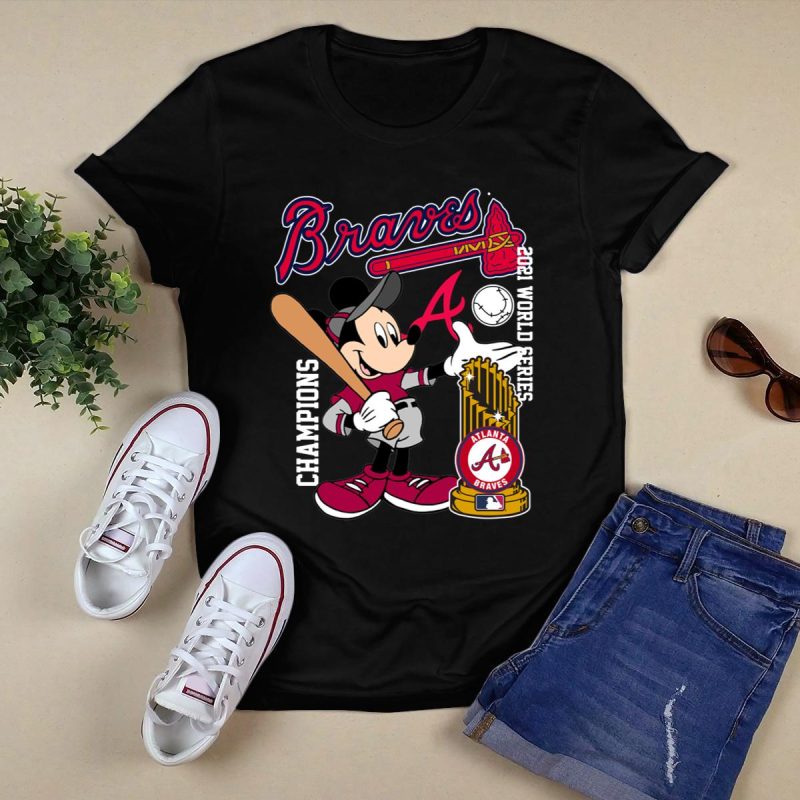 Atlanta Braves 2022 World Series Champions Mickey Mouse T-Shirt - Image 5