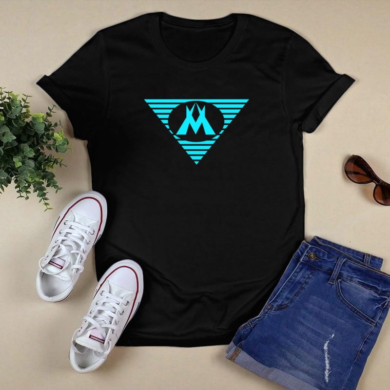 Av Miami Marlins Logo Striped Triangle T Shirt Black 1