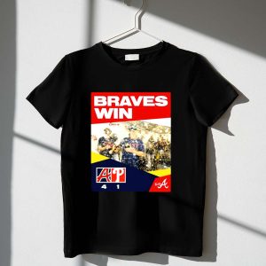 Atlanta Braves Victory T-Shirt - Celebrate 4-1 Win Against Phillies