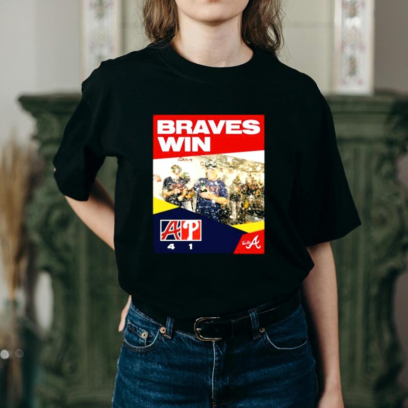 Atlanta Braves Victory T-Shirt - Celebrate 4-1 Win Against Phillies - Image 2