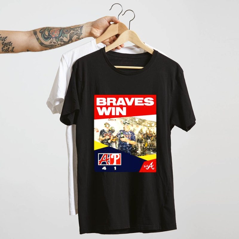 Atlanta Braves Victory T-Shirt - Celebrate 4-1 Win Against Phillies - Image 4