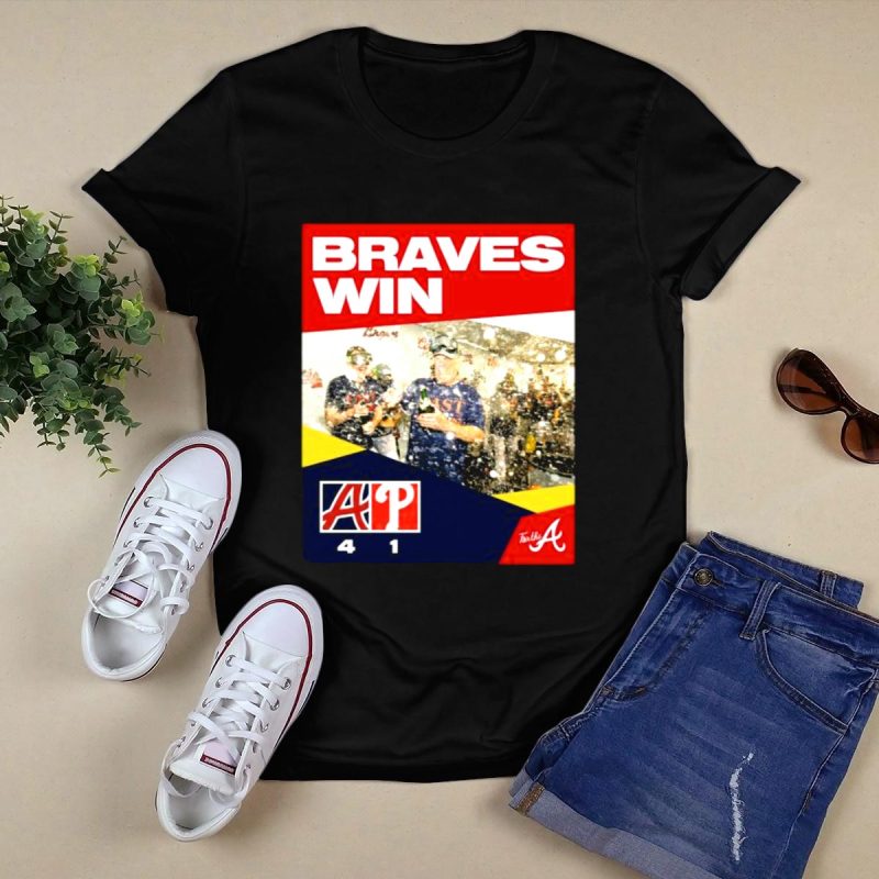 Atlanta Braves Victory T-Shirt - Celebrate 4-1 Win Against Phillies - Image 5