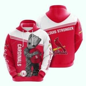 Baby Groot Hug St. Louis Cardinals Graphic Hoodie – Unisex Printed Sweatshirt