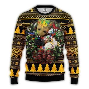 Baby Groot Pittsburgh Pirates Christmas Sweater - Festive Ugly Design