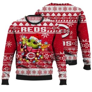 Baby Yoda Cincinnati Reds Ugly Sweater