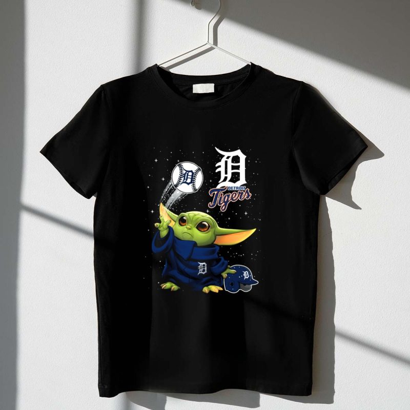 Baby Yoda Detroit Tigers Baseball Magic T Shirt t shirt 1 1