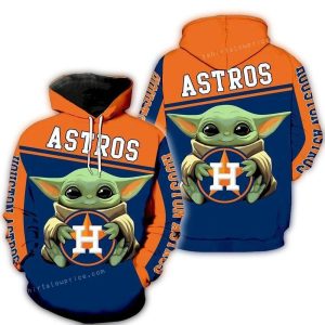 Baby Yoda Houston Astros All-Over Print Hoodie For Fans
