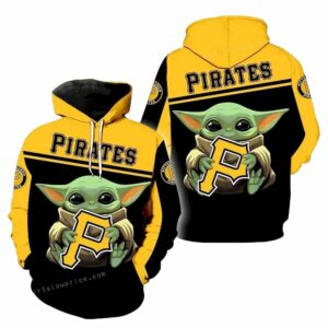 Baby Yoda Pittsburgh Pirates All Over Print Unisex Hoodie - Perfect Gift