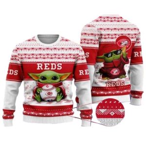 Baby Yoda Hold ball Cincinnati Reds Ugly Sweater