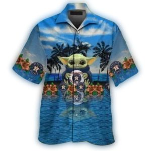 Baby Yoda Hug Ball Houston Astros Hawaiian Shirt For Kids & Adults