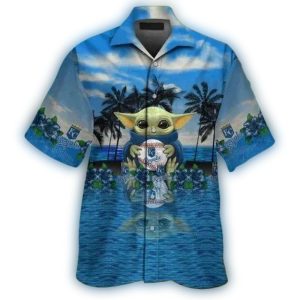 Baby Yoda Kansas City Royals Hawaiian Shirt For Kids