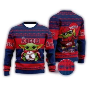 Baby Yoda Hug Ball Los Angeles Angels Ugly Christmas Sweater