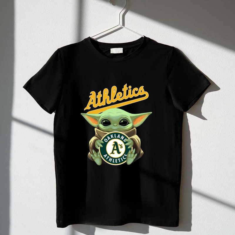 Baby Yoda Hug Oakland Athletics Baseball Shirt t shirt 1 1