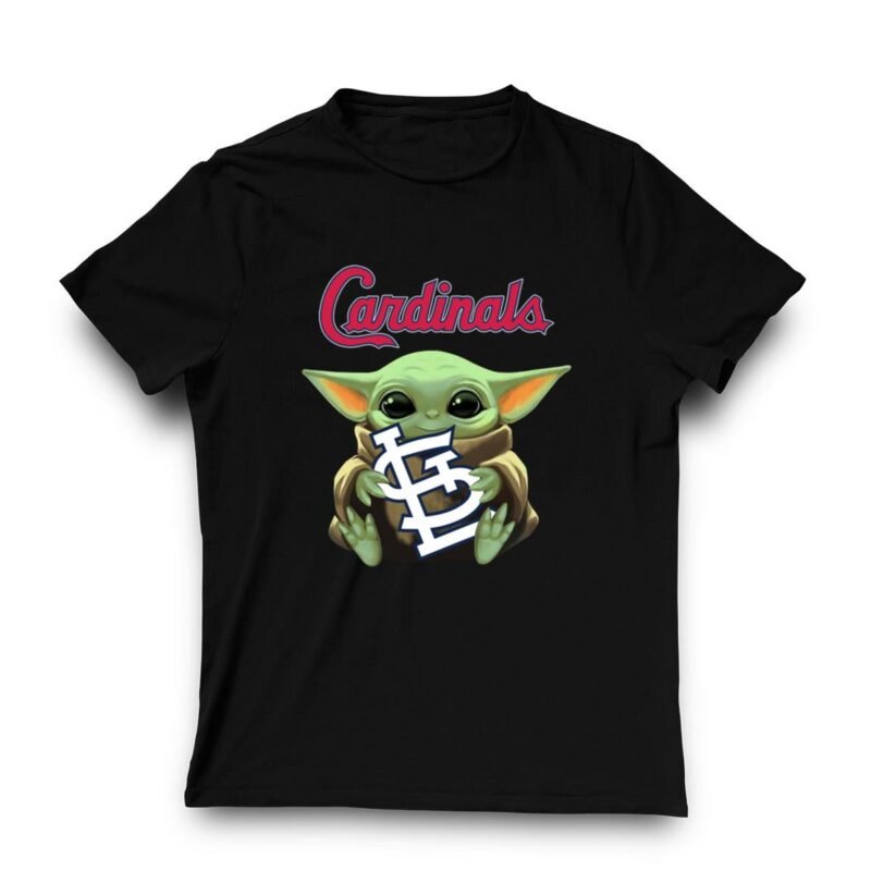 Baby Yoda Hug St Louis Cardinals Graphic T-Shirt – Unisex Gift Tee - Image 3