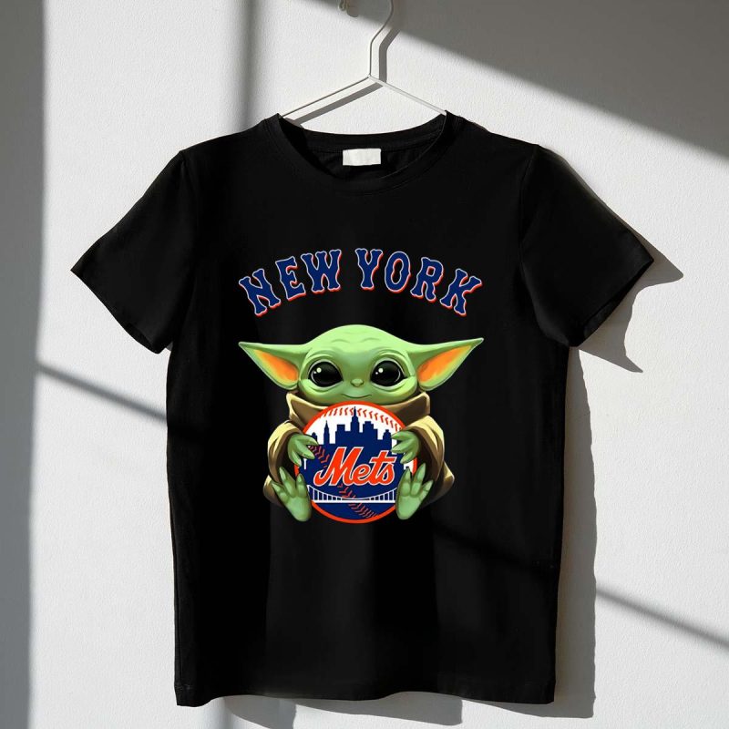 Baby Yoda Hugs The New York Mets Baseball Shirt t shirt 1 1