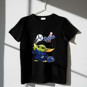 Baby Yoda Los Angeles Dodgers Baseball T-Shirt - Force Inspired Design